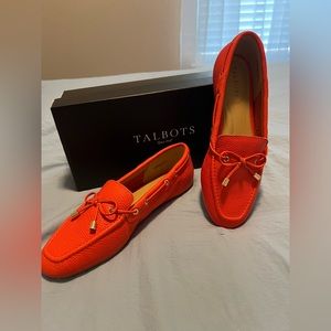 Talbots orange Jessie loafers